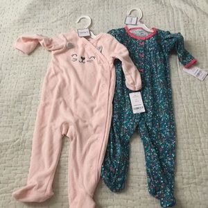 2 NWT 9mos footie pajamas